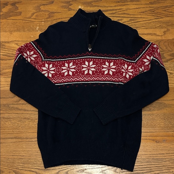 Daniele Blasi Other - Daniele Blasi Sweater Men’s M Navy and Red Snowflake Wool